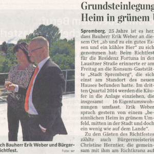 Zeitungsartikel Lausitzer Rundschau 02. August 2014